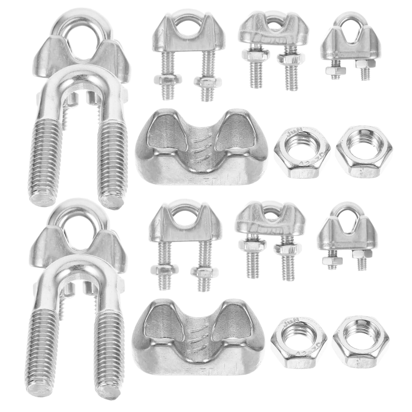 ULTECHNOVO 25pcs Wire Rope Chuck Rope Clamp Wire Rope Clips Wire Rope Clip U-Bolt Wire Clamps for Cables Wire Rope Cable Clip Clamp U Clamp Cable Clips Cable Clamps Silver Stainless Steel 304