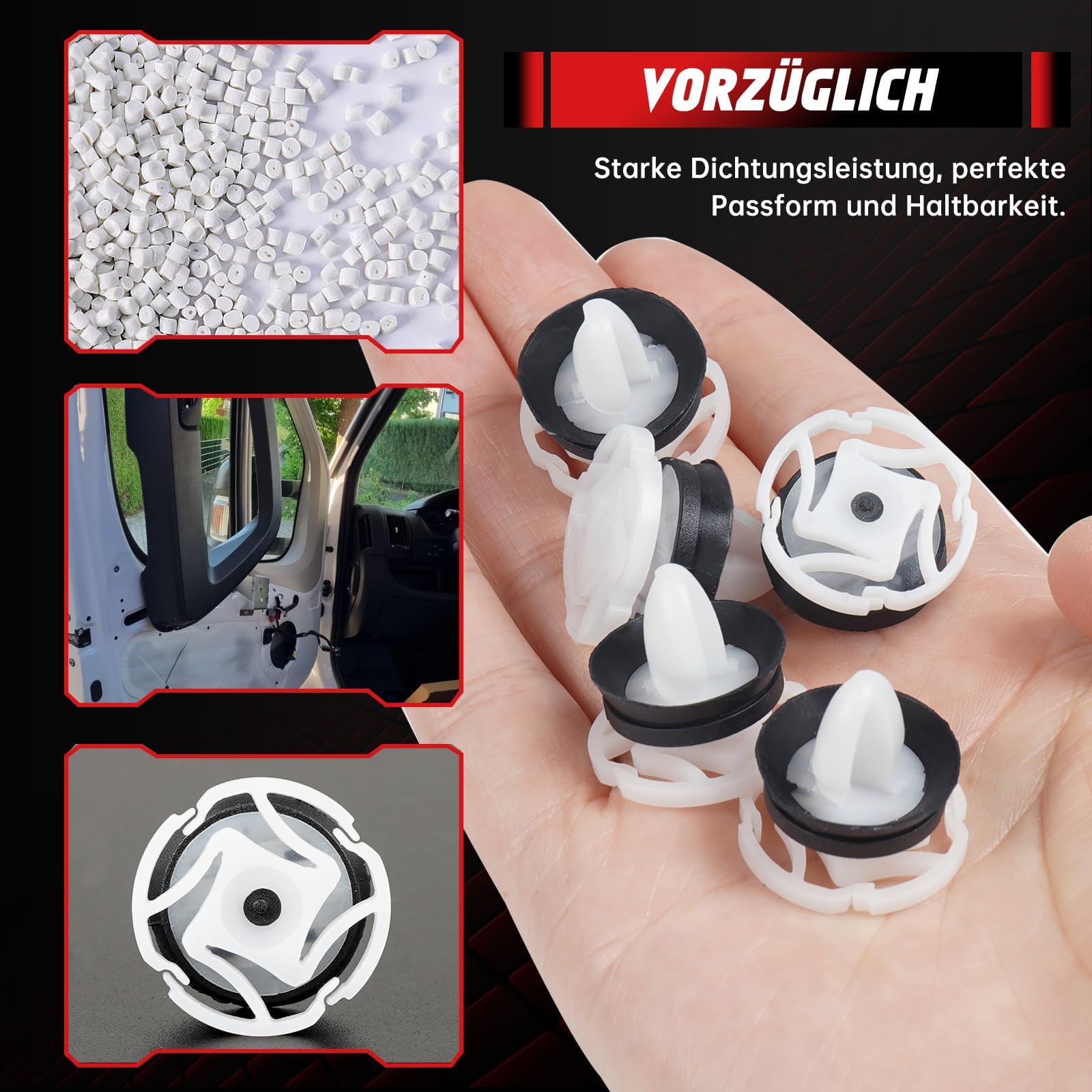 OTUAYAUTO 30 klipsów mocujących do tapicerki drzwi, kompatybilne z Citroen C4 Peugeot 508, nylonowe nity rozprężne pasujące do Renault Laguna Dacia Logan