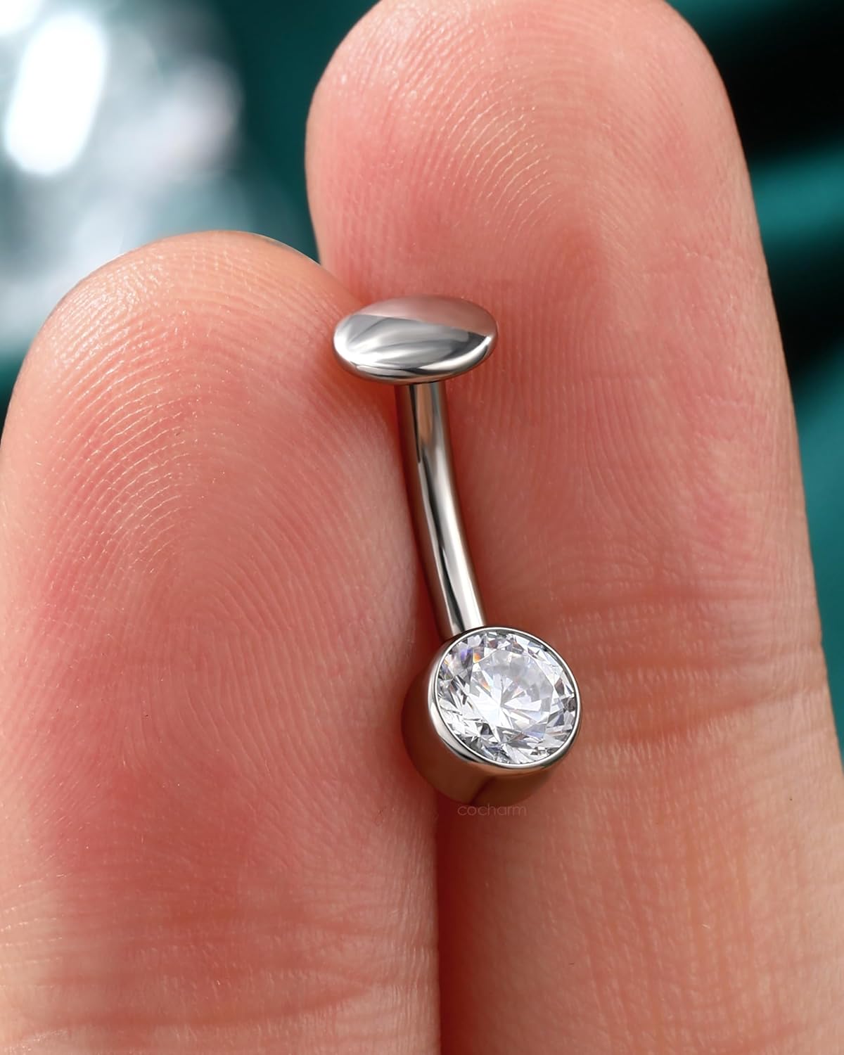 COCHARM G23 Solid Titanium Belly Button Rings 14G 8MM Floating Belly Navel Rings for Women Push in Navel Piercing Jewelry - Image 6