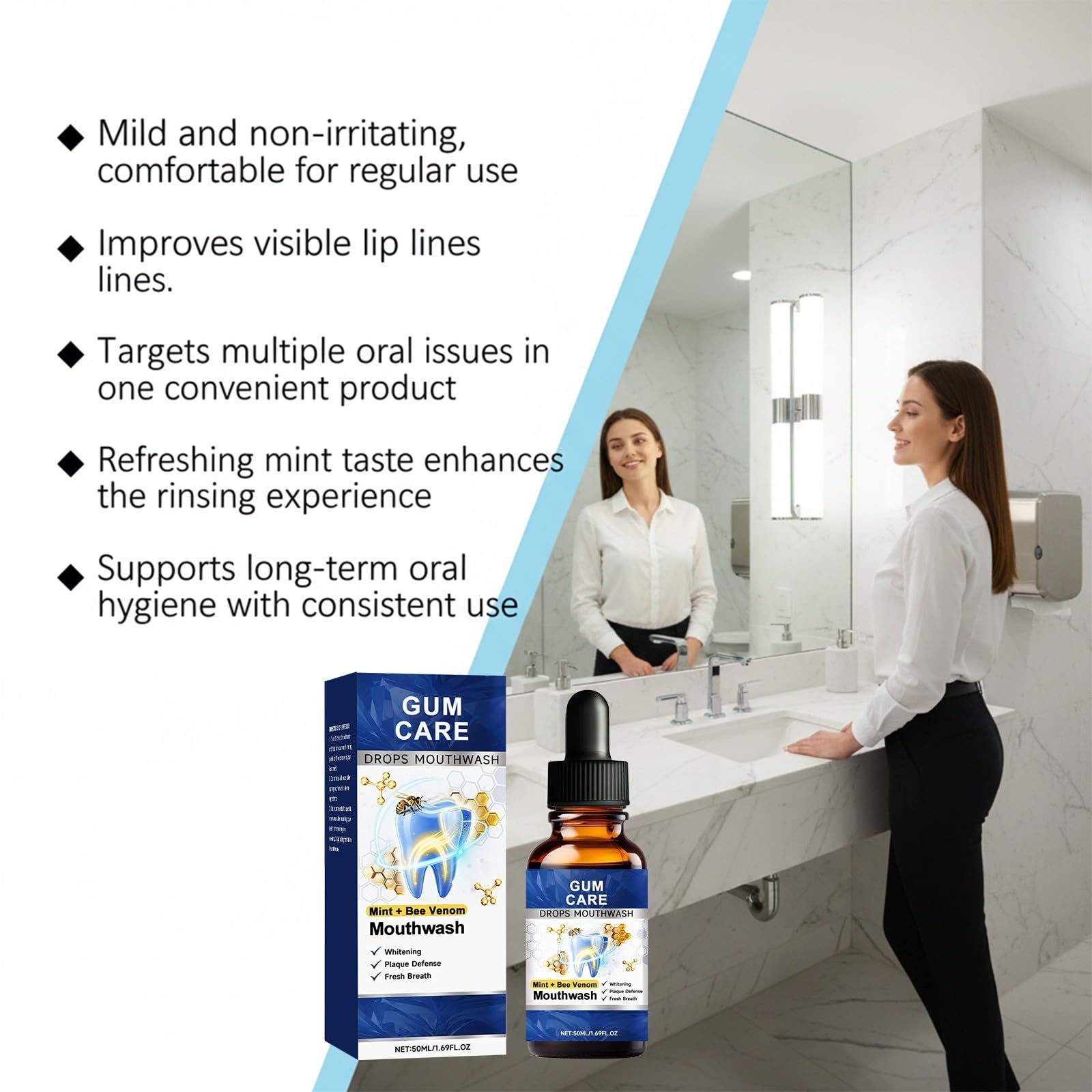 Gocce di cura orale con veleno d'api, igiene dentale quotidiana | Collutorio concentrato con veleno d'api. Protegge i denti, calma le gengive e garantisce una freschezza orale duratura.
