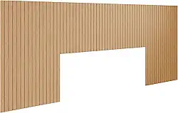 Cabeceira Ripada para Cama Casal, Queen e King em MDF Autoadesiva - LH Móveis (Amadeirado)