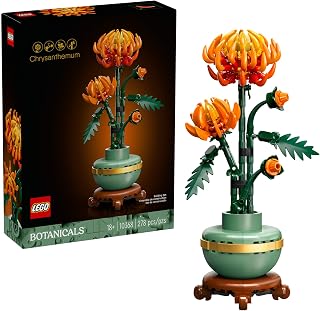 LEGO Icons Chrysanthemum Building Set 10368 for Adults 18+ - Artificial Flower Decor, Centerpiece & Gift - 278 Pieces