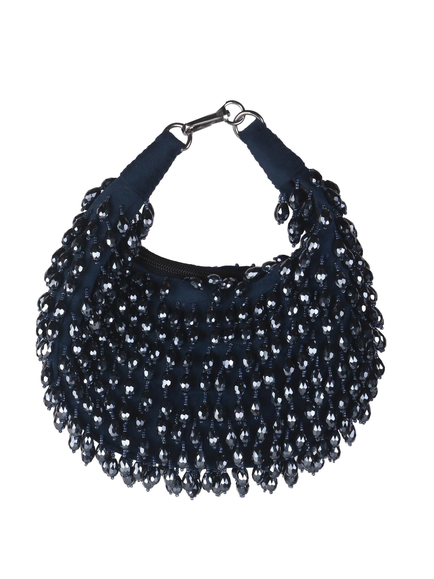 Blue crystal moon clutch bag-image-15