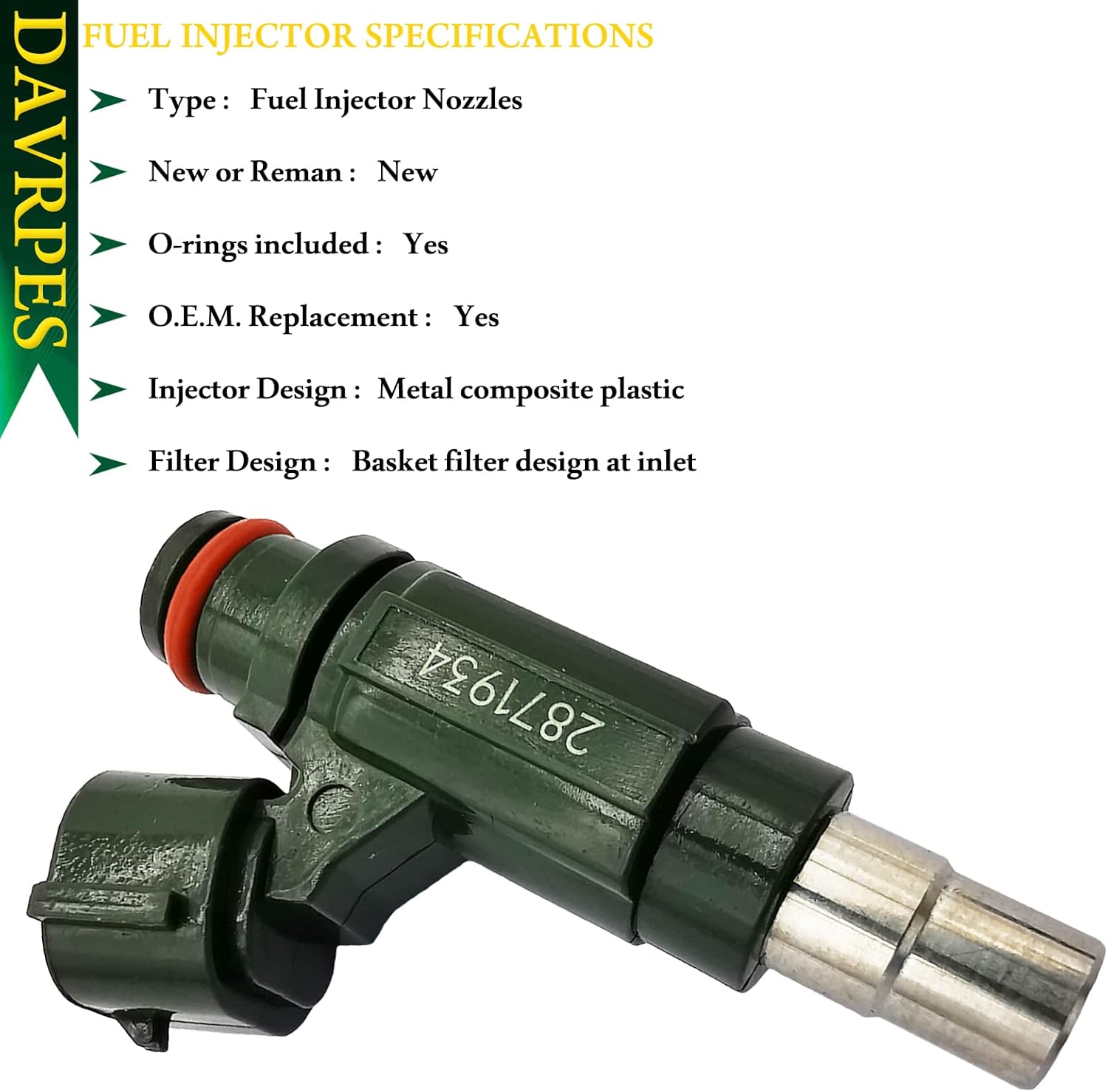 2PCS EAT287 49033-0011 Fuel Injector Nozzle 12 Holes Disc Engine For Kawasaki ZX10R ZXT00E Brute Concours ER-6n Ninja Teryx Teryx4 Versys Vulcan Replace#490330011｜49033-0017｜490330017