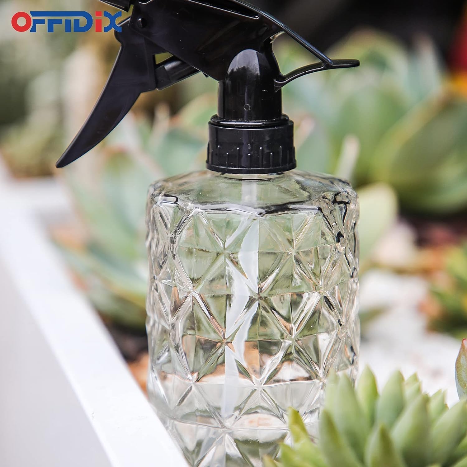 OFFIDIX Glass Spray Bottle，Pressure Plant Mister Handheld Spray Bottle for Outdoor Indoor Plants and Cleaning Work
