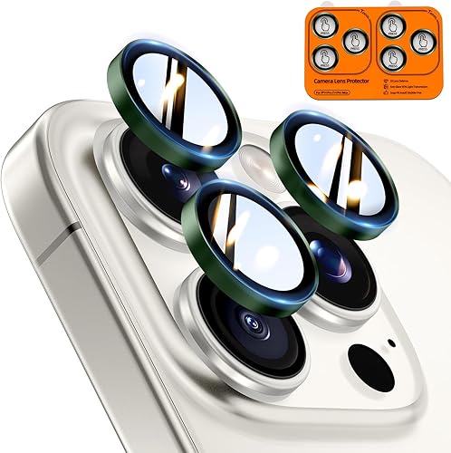 Miniatura 26 de TOCOL Protector de lente de cámara para iPhone 15 Pro Max/Protector de lente de cámara para iPhone 15 Pro de vidrio templado HD individual,