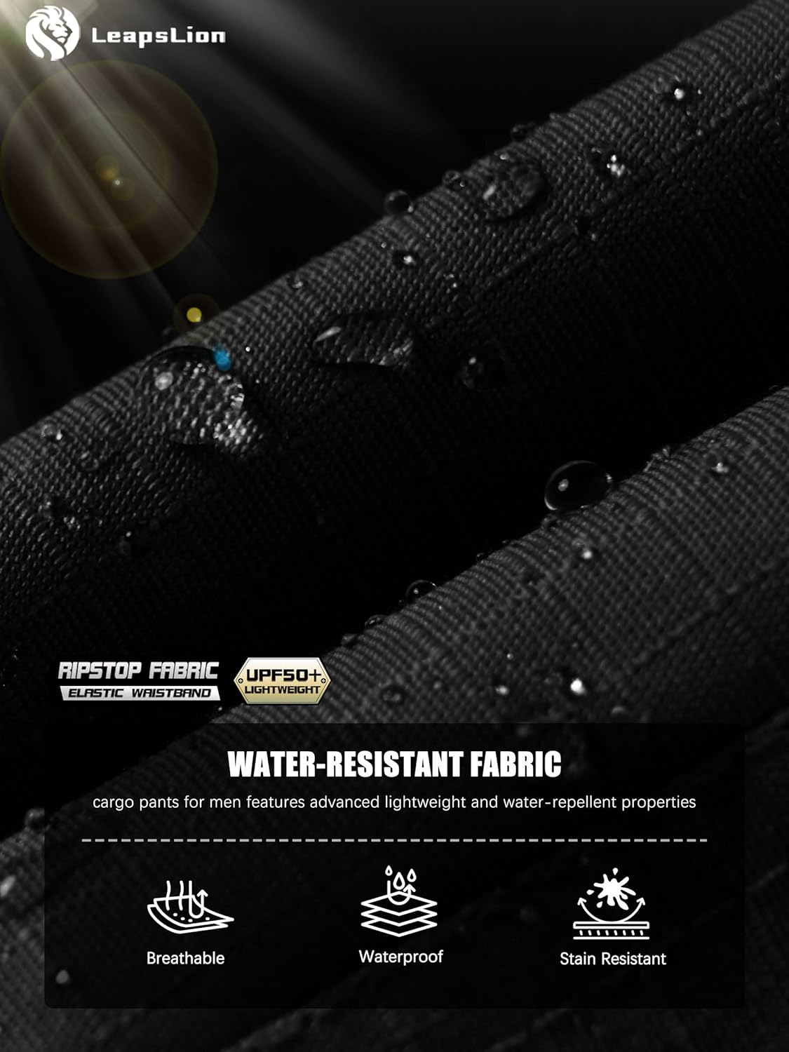 Men's Ripstop Tactical Pants Water Resistant Work Cargo Pants Outdoor Breathable Lightweight EDC Hiking Pants
