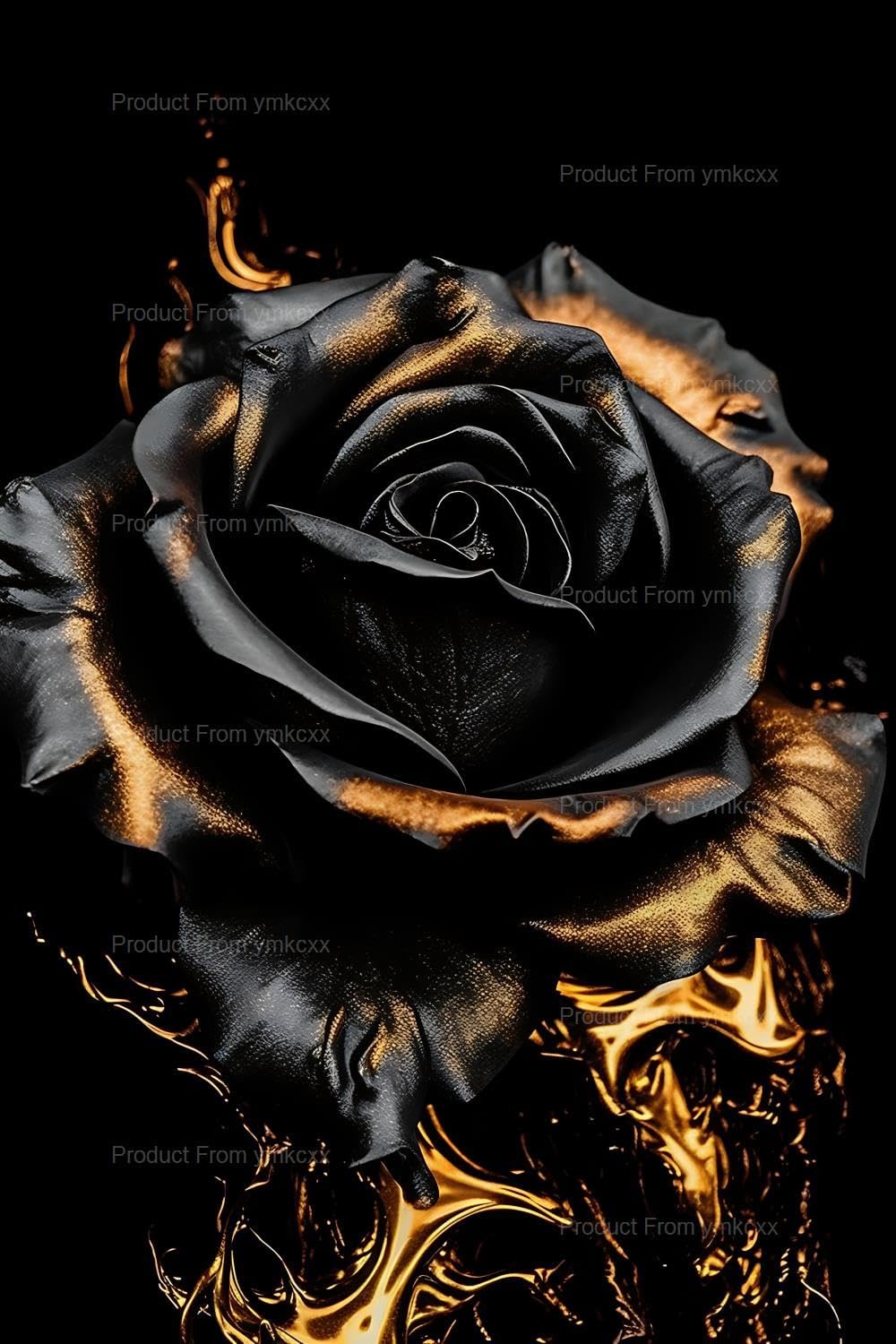 ymkcxx Black and White Rose Diamond Art Painting Kits for Adults Kids - Flower Round 5D Paint with Diamonds Gem Art Painting Kits DIY Crafts Kits 20x24 inch