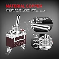 Vista 8 de DaierTek 2 interruptores de palanca marinos con cubierta de goma impermeable + 1 interruptor de palanca con cubierta de protección de seguridad
