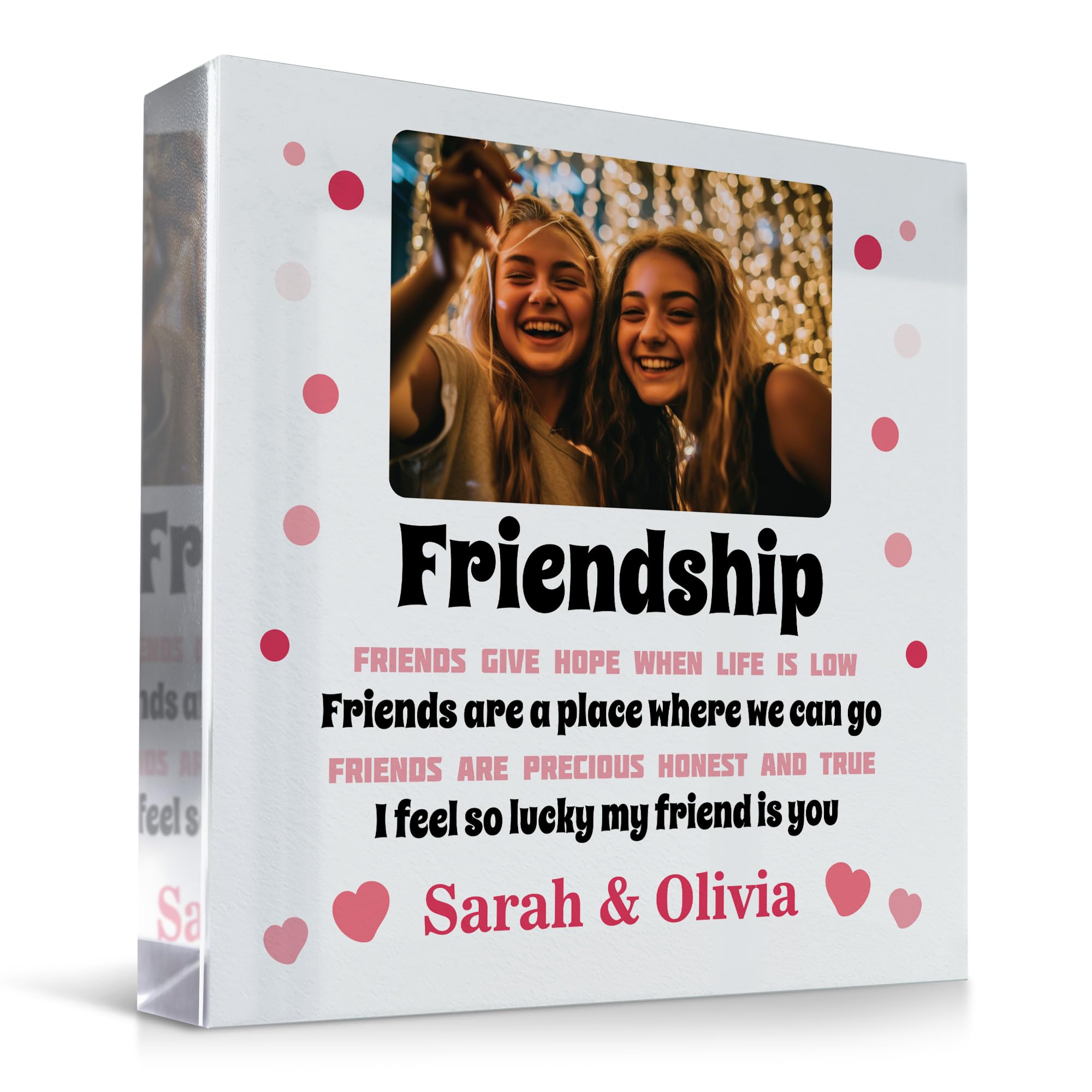 Red Ocean Friendship Gift For Best Friend PERSONALISED Photo Plaque Gift For Her Christmas Birthday Gift BEST FRIEND PLAQUE Custom Gift For Friend Best Friend Gift For Women