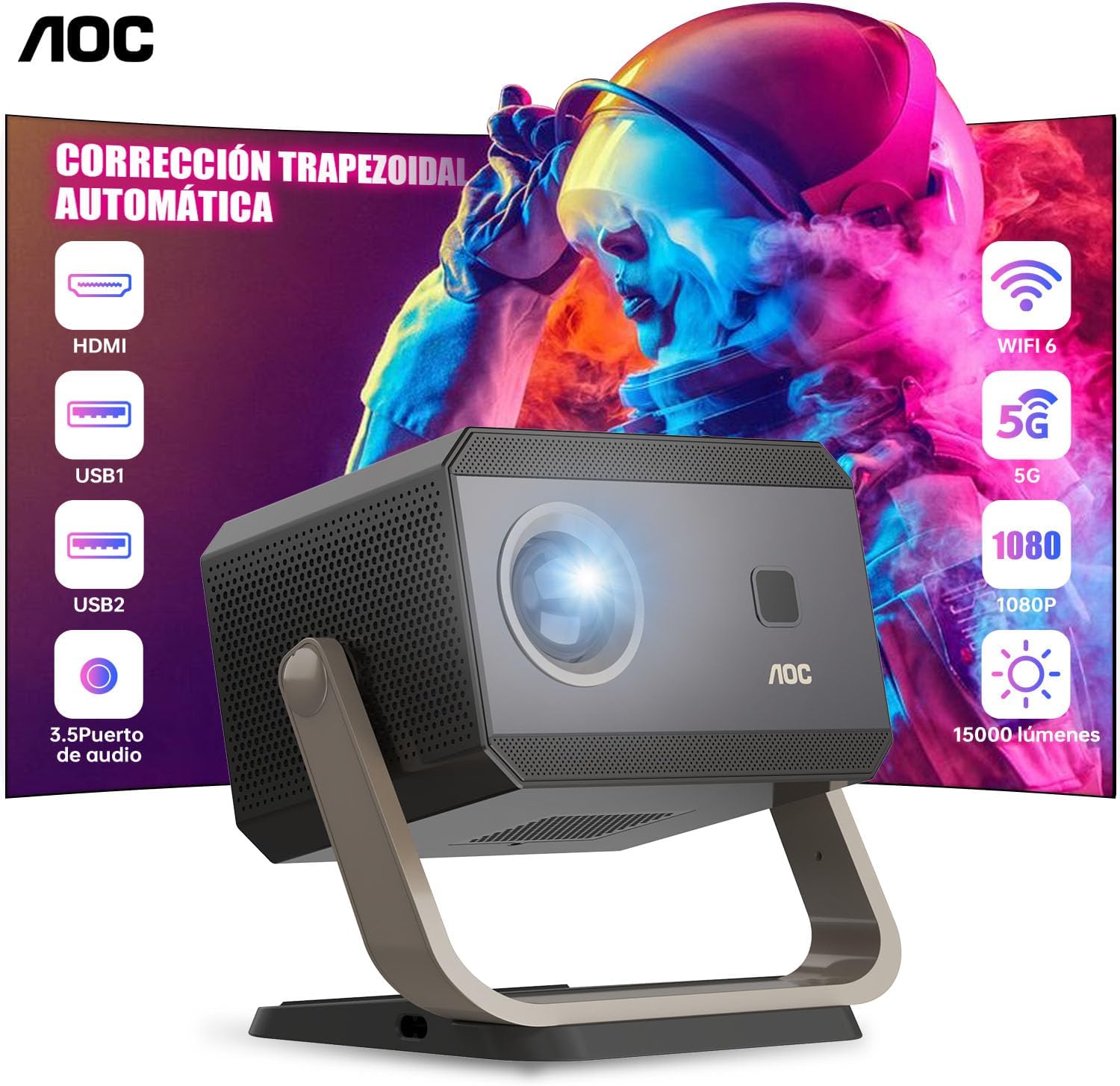 Imagem lateral da tela curva com ilustração de astronauta em neon Imagem lateral da tela curva com ilustração de astronauta em neon