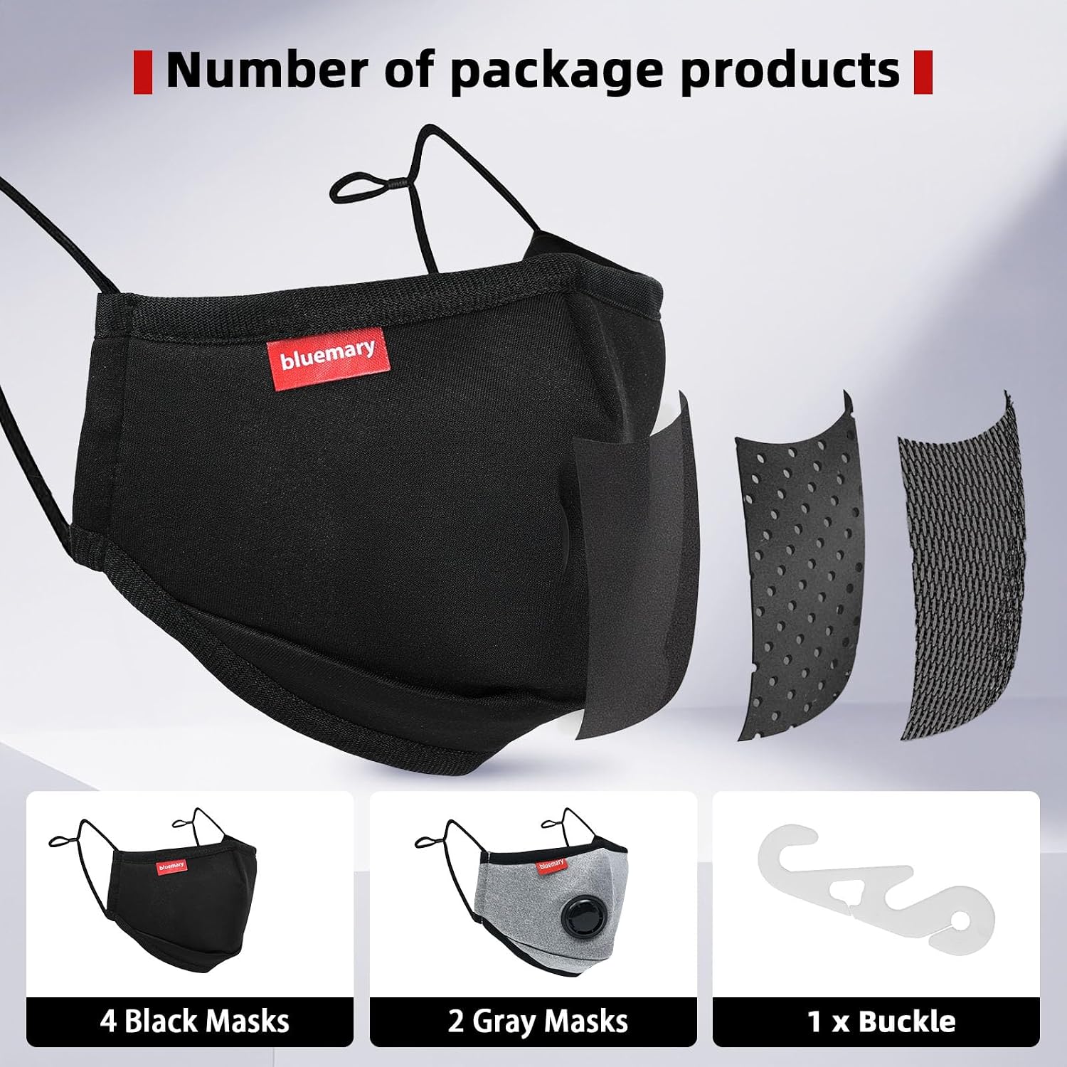 Cloth Mouth Mask, 6 Pack Anti Dust Pollution Mask with 12 Pcs Activated Carbon Filter Insert Fashion Cotton Face Protection Washable and Reusable Dust Cover for Men Women