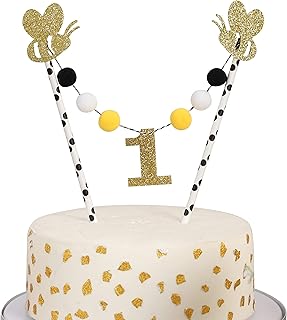Little Bee 1st Birthday Cake Topper - Bee Smash Cake, Bee Smash Cake Decoration, Sweet Birthday Party, Bee Day Theme, Bee Theme First Birthday Decorationï¼Œpicnic. (Bee Cake Topper)