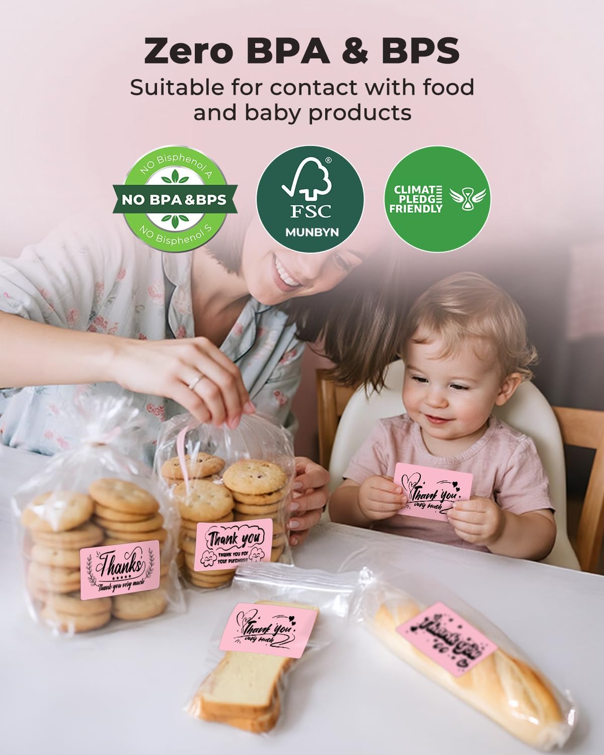 MUNBYN 3x2 Inch Pink Thermal Labels, Thermal Sticker Labels for Price, Barcode, Mailing, Name, 500 Sheets/1 Roll - Image 6