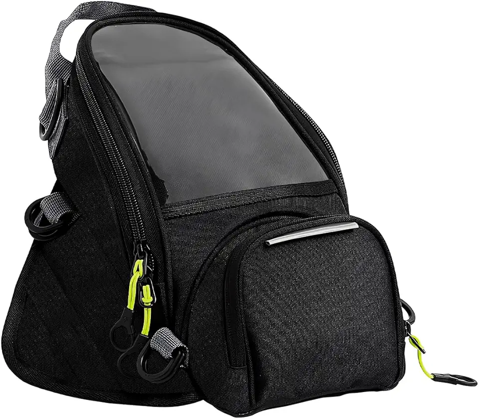 Motorcycle Tank Bag with Waterproof Touch Screen Phone Pouch, Oxford Cloth, Fits Most Motorcycles