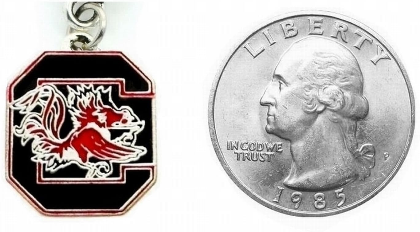 USC UNIVERSITY OF SOUTH CAROLINA GAMECOCKS CHARM 3/4" IN LENGTH x 5/8" ACROSS SLIDER PENDANT FOR YOUR NECKLACE EUROPEAN CHARM BRACELET (Fits Most Name Brands) JEWELRY DIY PROJECTS ETC : Sports & Outdoors