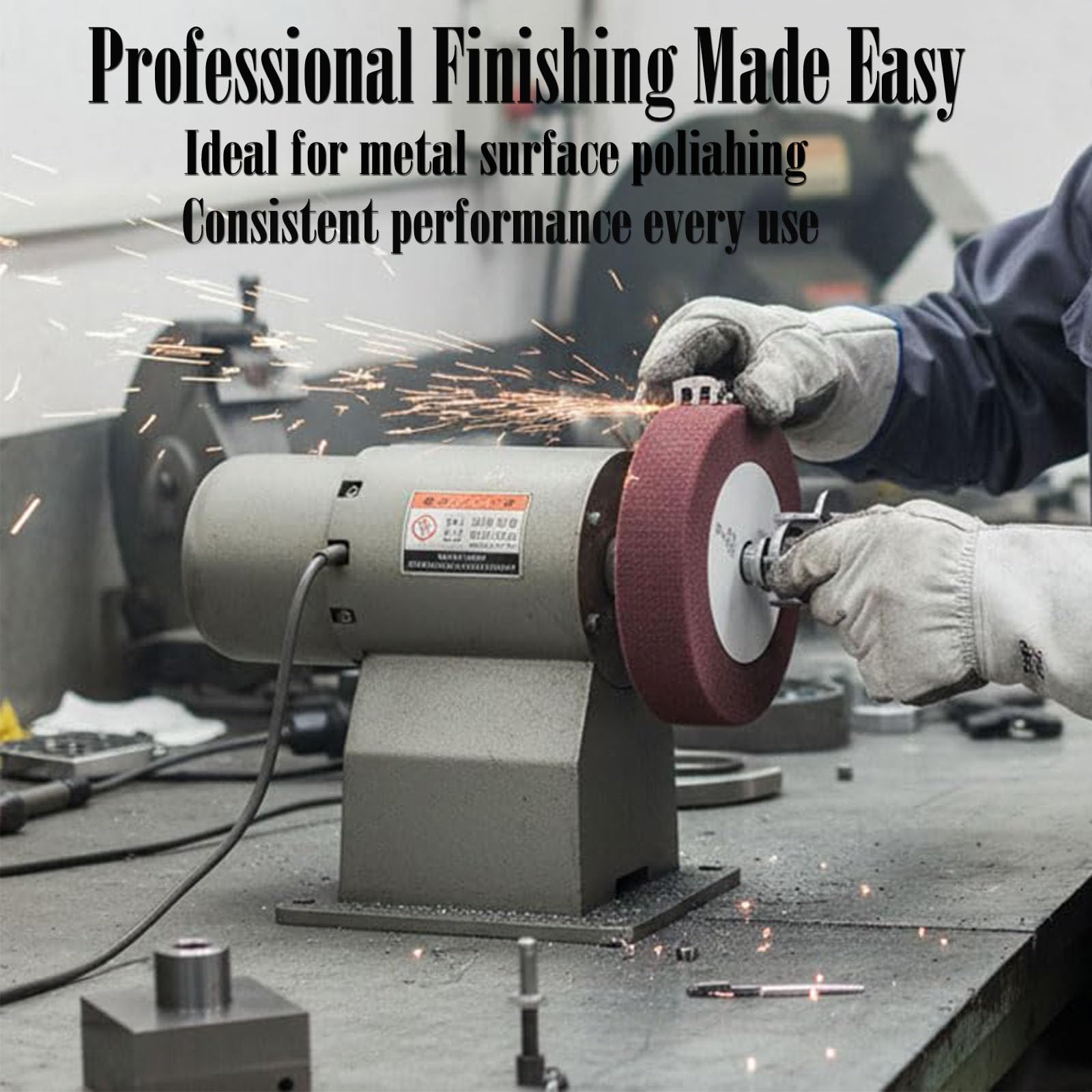 8" Non-Woven Polishing Wheels - 320 Grit -5