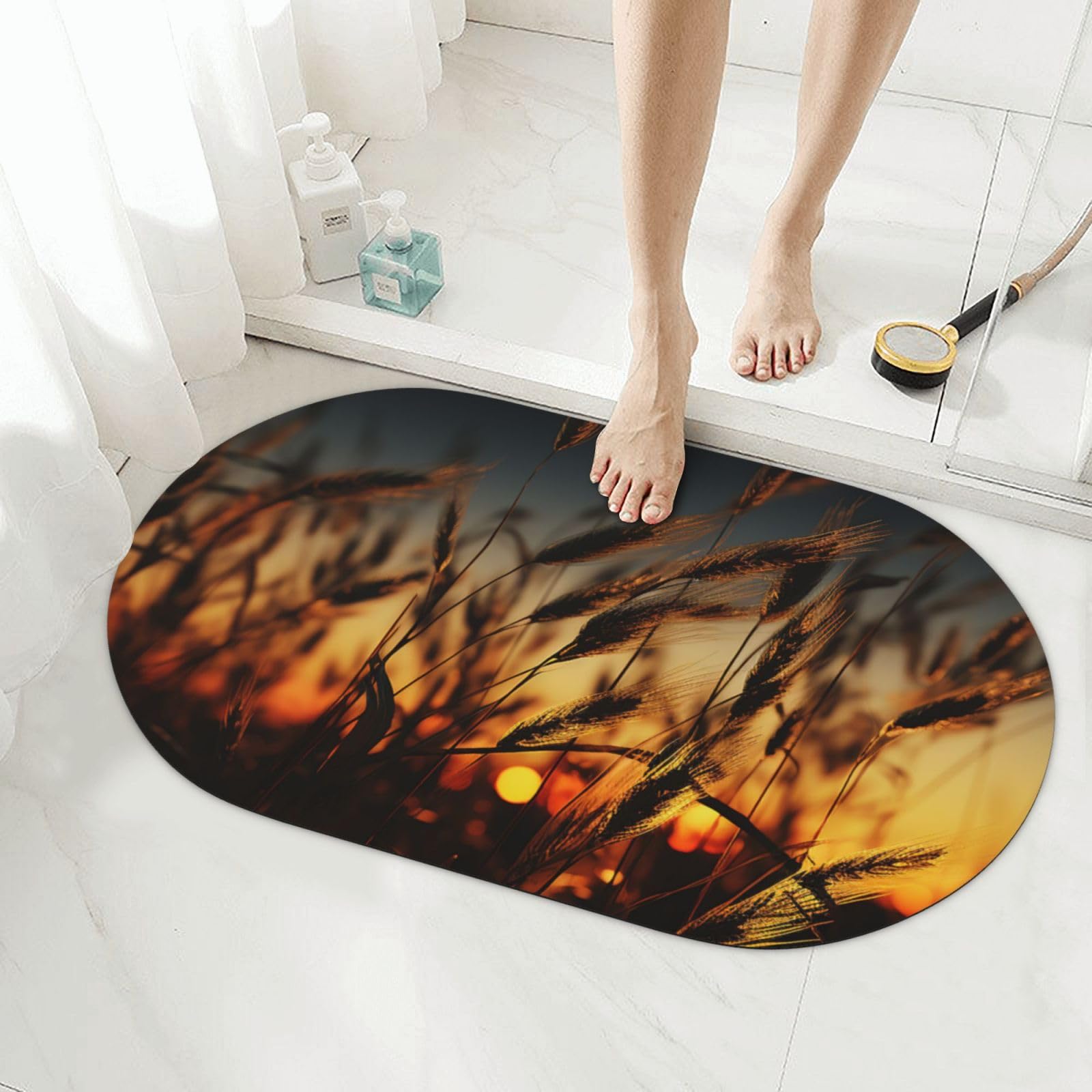 Tapis de sol de salle de bain super absorbant et à séchage rapide en diatomée