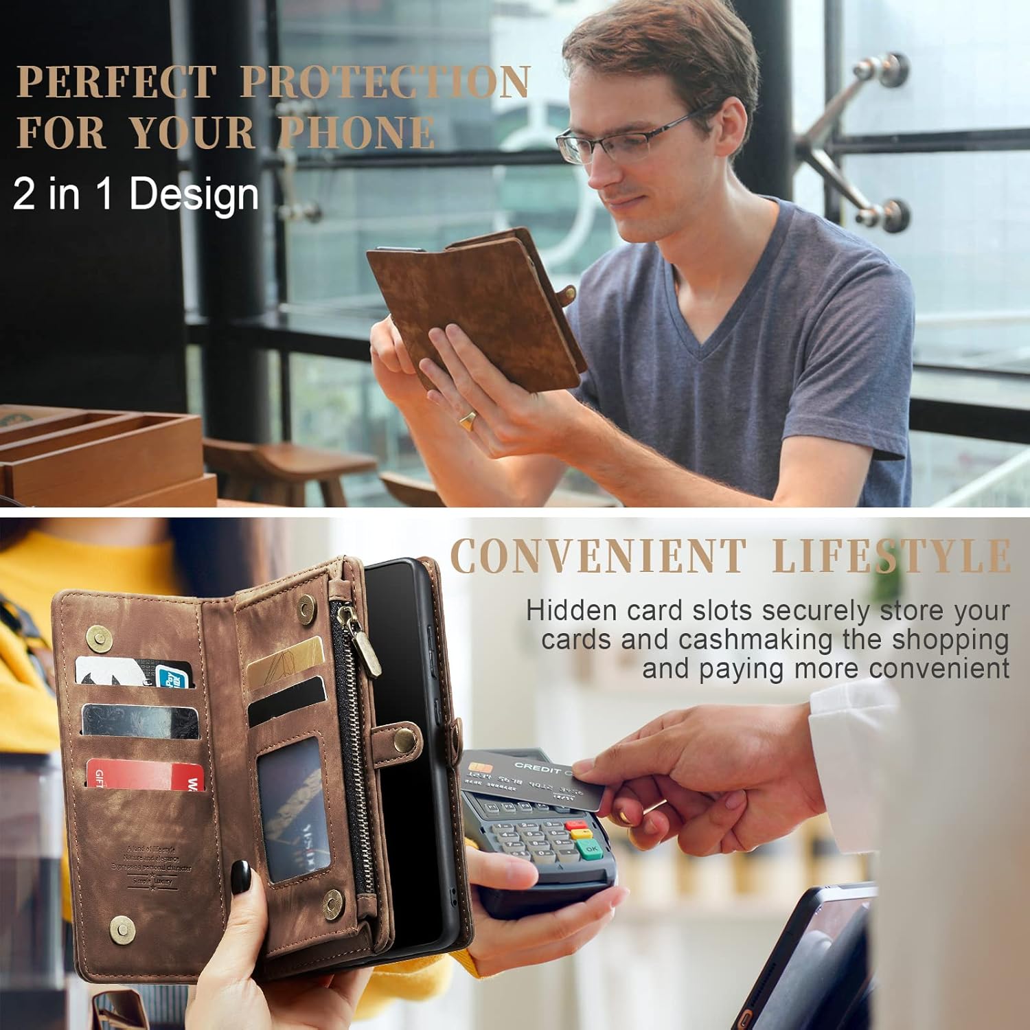 Asuwish Phone Case for Samsung Galaxy S20 FE Gaxaly S 20 FE 5G UW 6.5 inch Zipper Wallet Cover with Tempered Screen Protector and Flip Card Holder Cell Glaxay S20FE5G S20FE 20S Fan Edition 4G G5 Brown