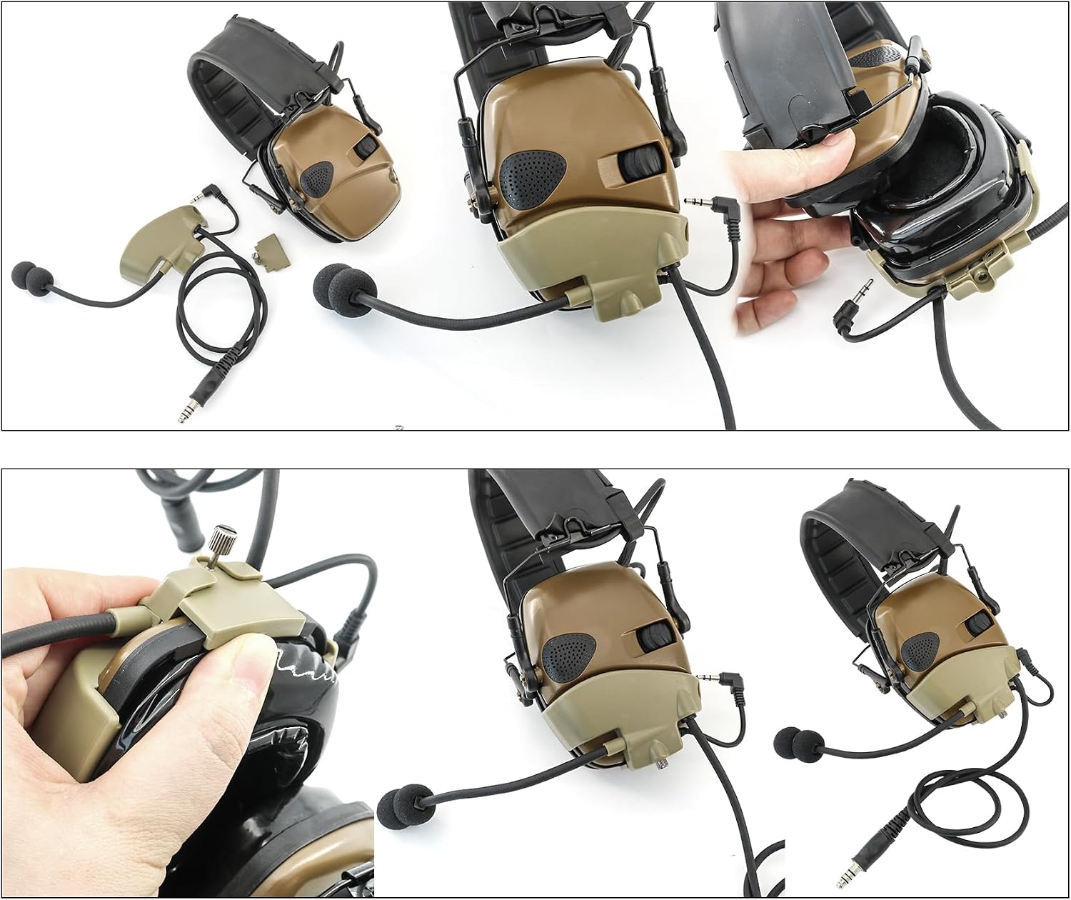 Hearing Protection Ear Defender Tactical Headset+Gel Earpads Noise Reduction NRR 23dB for Range Mowing