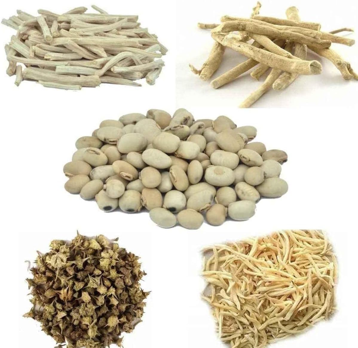 250Gram (8.81Ounce) Ashwagnadha, Shatavari, Safed Musli, Kaunch & Gokhru Whole | 50Gm Each, Combo 5Pack