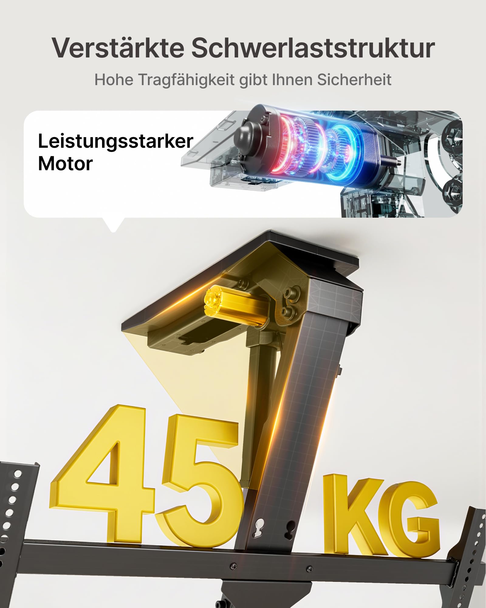monTEK TV Deckenhalterung Elektrisch für 43-86 Zoll Fernseher, Elektrische TV Halterung Motorisiert Absenkbar für Flache & Geneigte Decken, Bis zu 45 kg Tragkraft, Fernbedienung/App/Sprachsteuerung