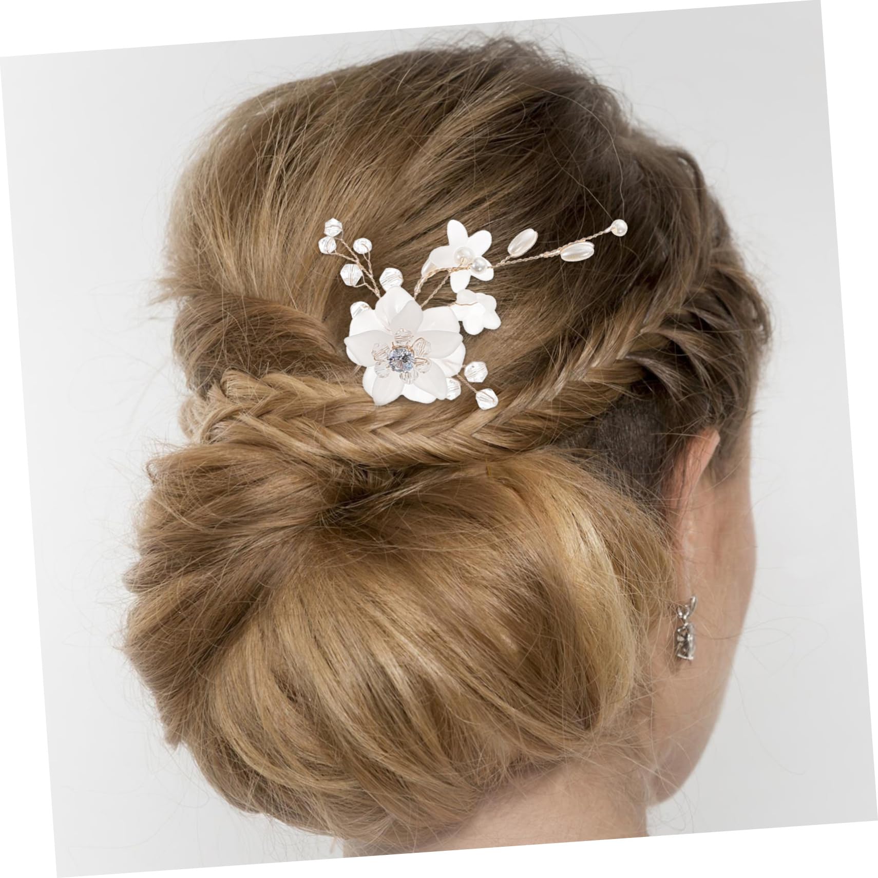 FRCOLOR 18 Stk Braut Hochzeit Tiara Haarkämme Aus Kristallperlen Haarseitenkammclips in U-form Braut Haarnadeln Strass Schmuck Brautjungfer Kupferdraht Europäisch Und Amerikanisch