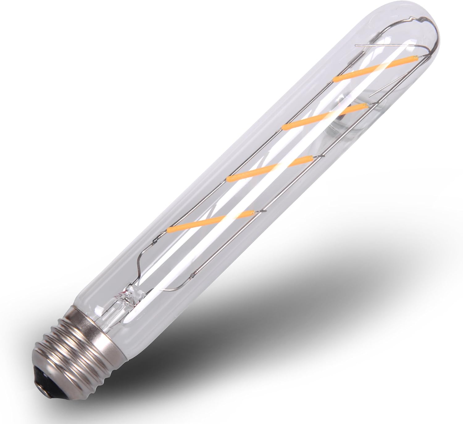 6 Pack DC 12 Volt T30 7.2" Glass Tube Tubular Warm White 2700k 4W LED Edison Filament Light Bulb E26 Medium Base Lamp Luxury Camping Glamping Tent Teepee Interior Vintage Off Grid Solar Lighting DC12V