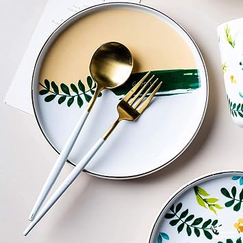 Dinner Plate Stylish Dinner Set for Luxury Restaurant and Home Creative Kitchen Tableware Set 4-Piece Ceramic Plate Set Personalized Home Tableware Set