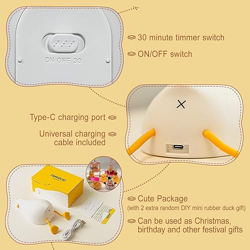 Miniatura 6 de Luz nocturna plana de repollo para dormir bonita luz nocturna para niños guardería de bebéluz nocturna LED lámpara suave regulable recargable para