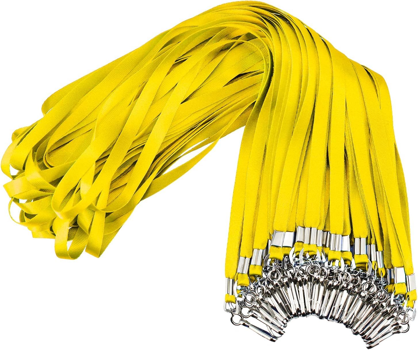 Korty Yellow Lanyards Bulk 50 packs Lanyards for ID Badges,Lanyards with Swivel Hook Clips for Name Tag Lanyard ID Holder โ image 1
