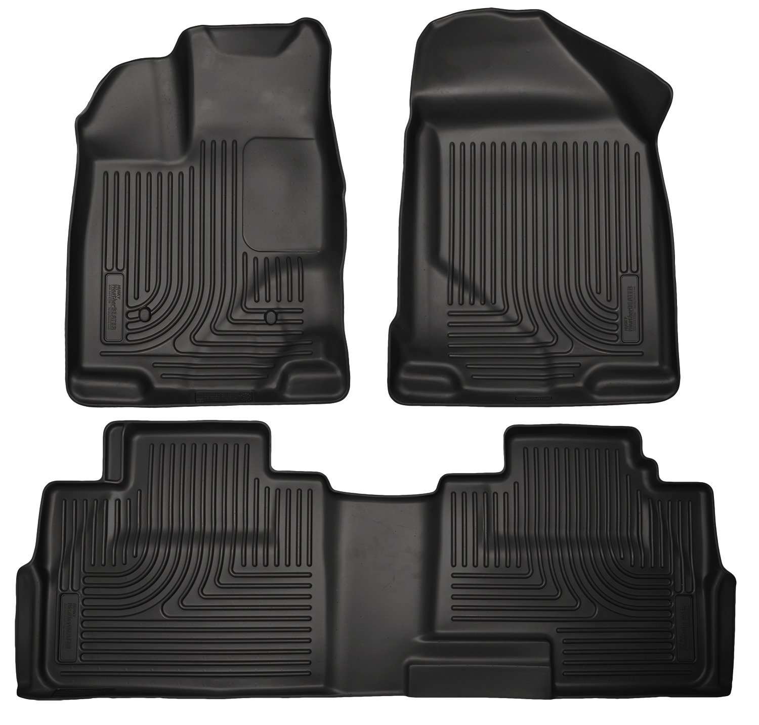 Husky Liners Weatherbeater Floor Mats | Fits 2007-2014 Ford Edge; 2007-2015 Lincoln MKX | Front & 2nd Row, 3-pc Black - 99761