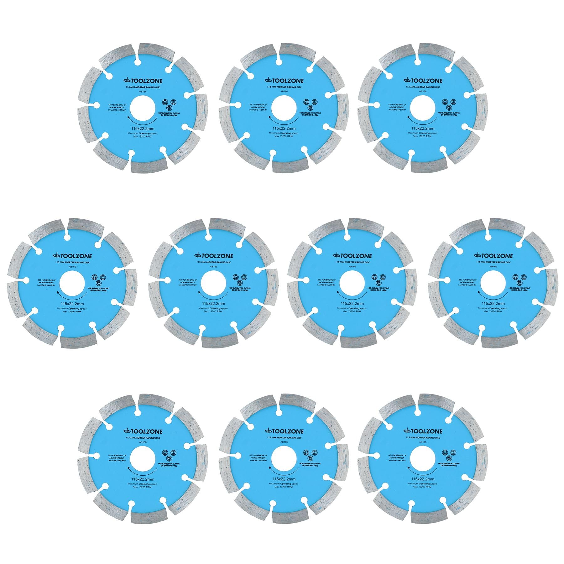 115mm x 8mm Mortar Raking Diamond Pointing Disc Blade Masonry 4-1/2” 10pk