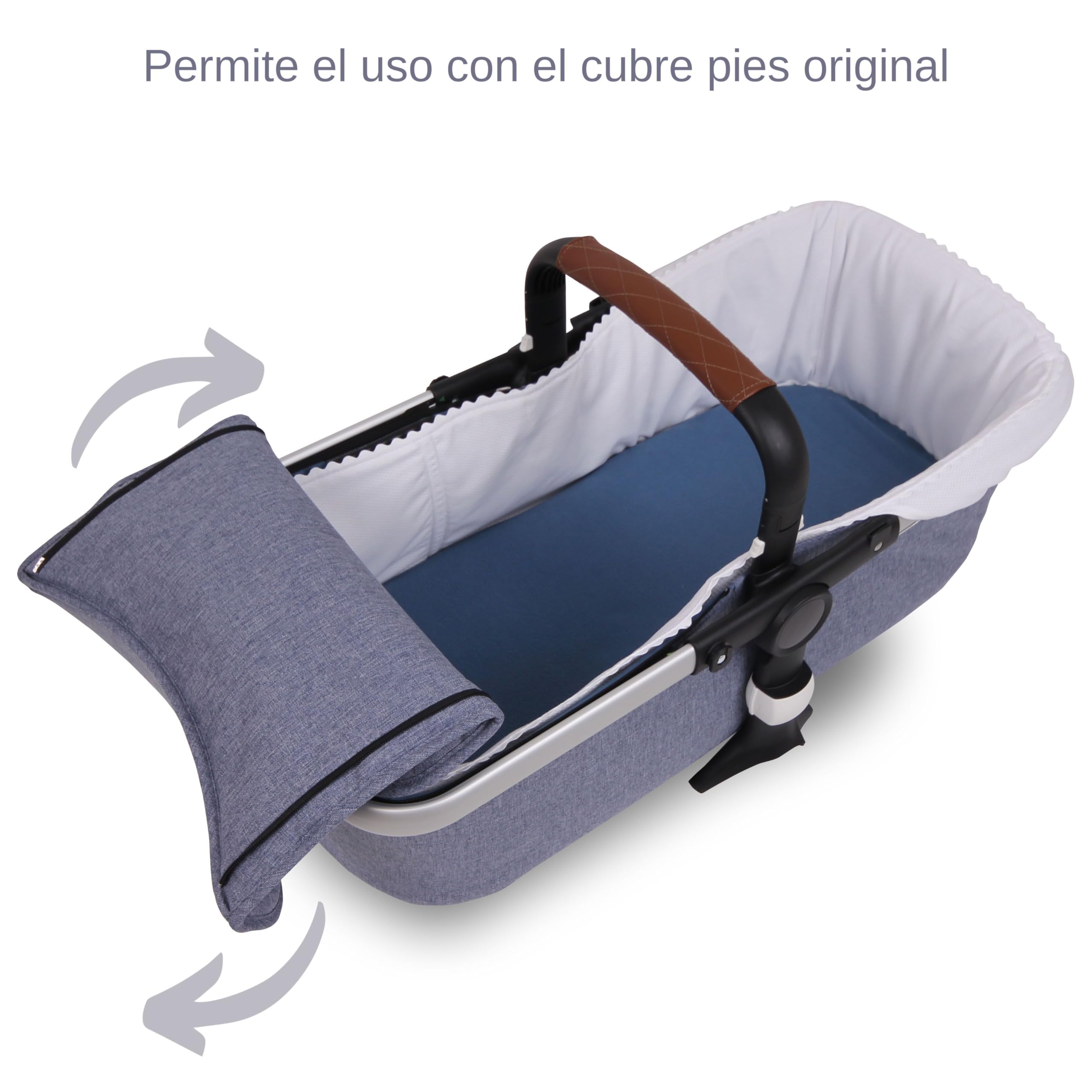 Funda Capazo Velcro para Bugaboo Fox 5 | Vestidura Cubre Cuco Bebé | Te Permite Llevar el Cubre pies Original | Paredes Suelo Acolchado Transpirable 3D | 100% Algodón | PIQUÉ Blanco