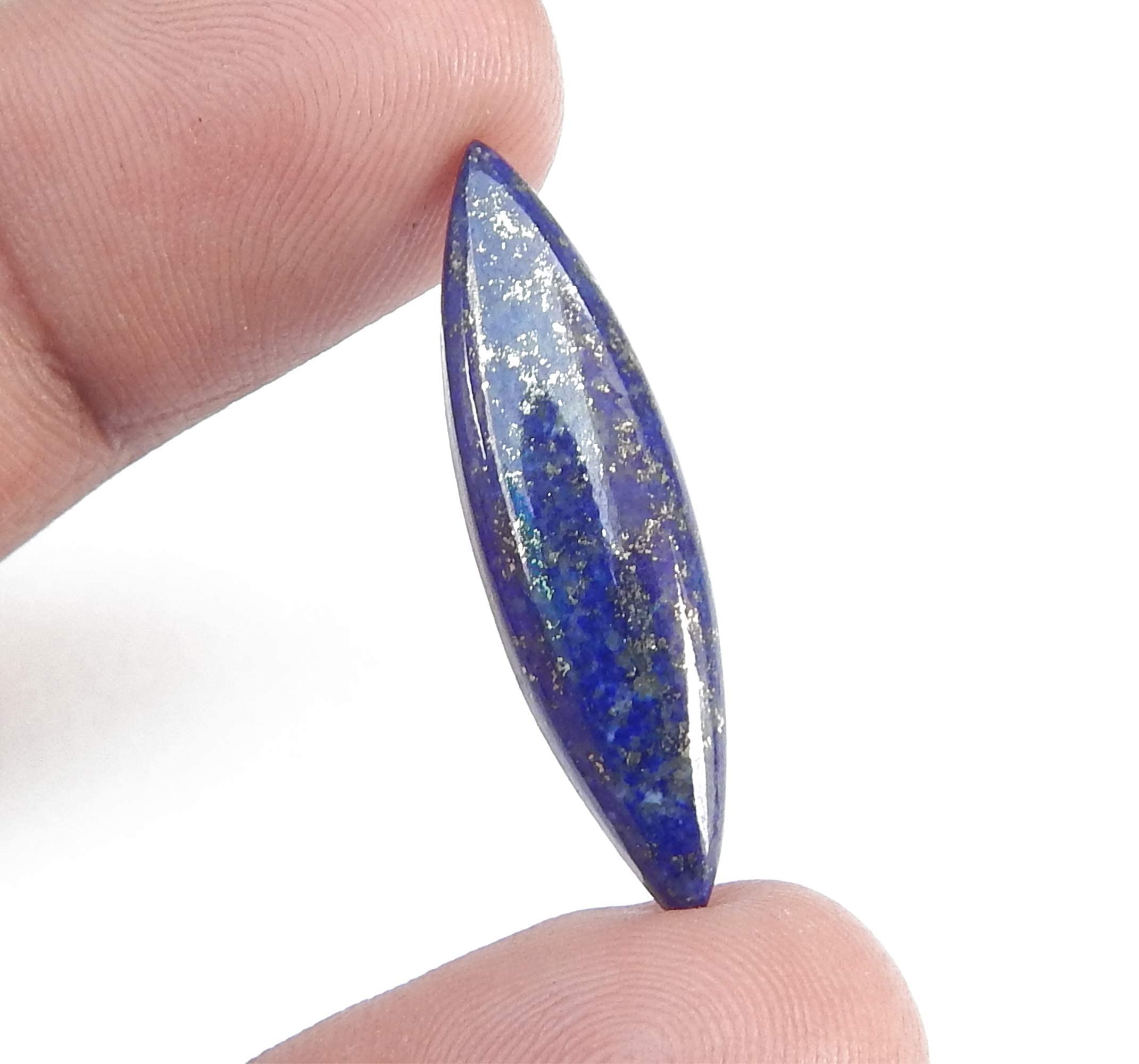 Myhealingworld Natural Calibrated 8x30mm Special Size Marquise Shape AAA Quality Lapis Lazuli Cabochon Loose Gemstone 1pc box. For Healing Wellness and Jewelry Making., 8x30mm, gemstone
