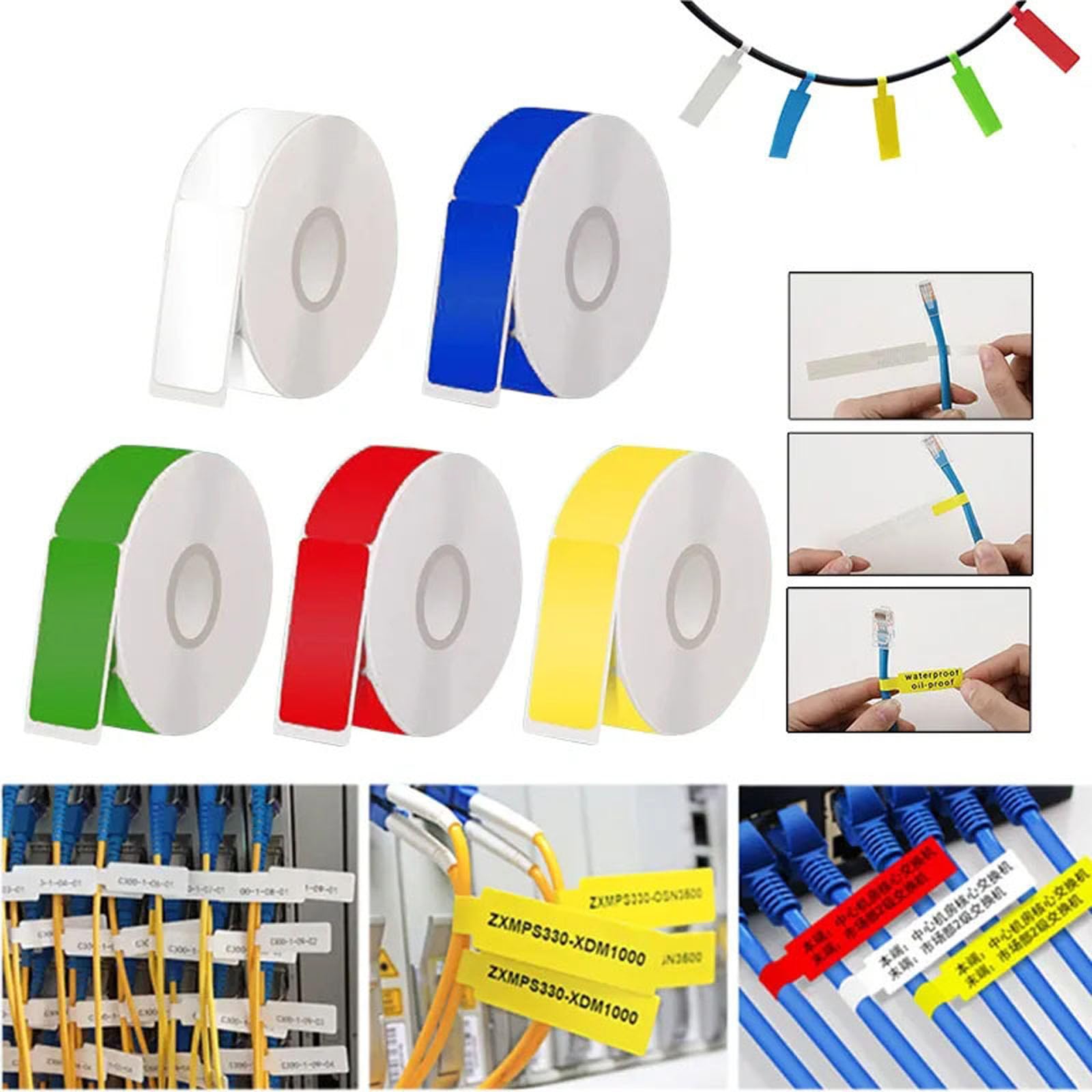 Etichette termiche stampabili Etichette di carta adesiva Adesivi per etichette per cavi resistenti all'olio Etichette adesive industriali per ufficio Scuola Ospedale