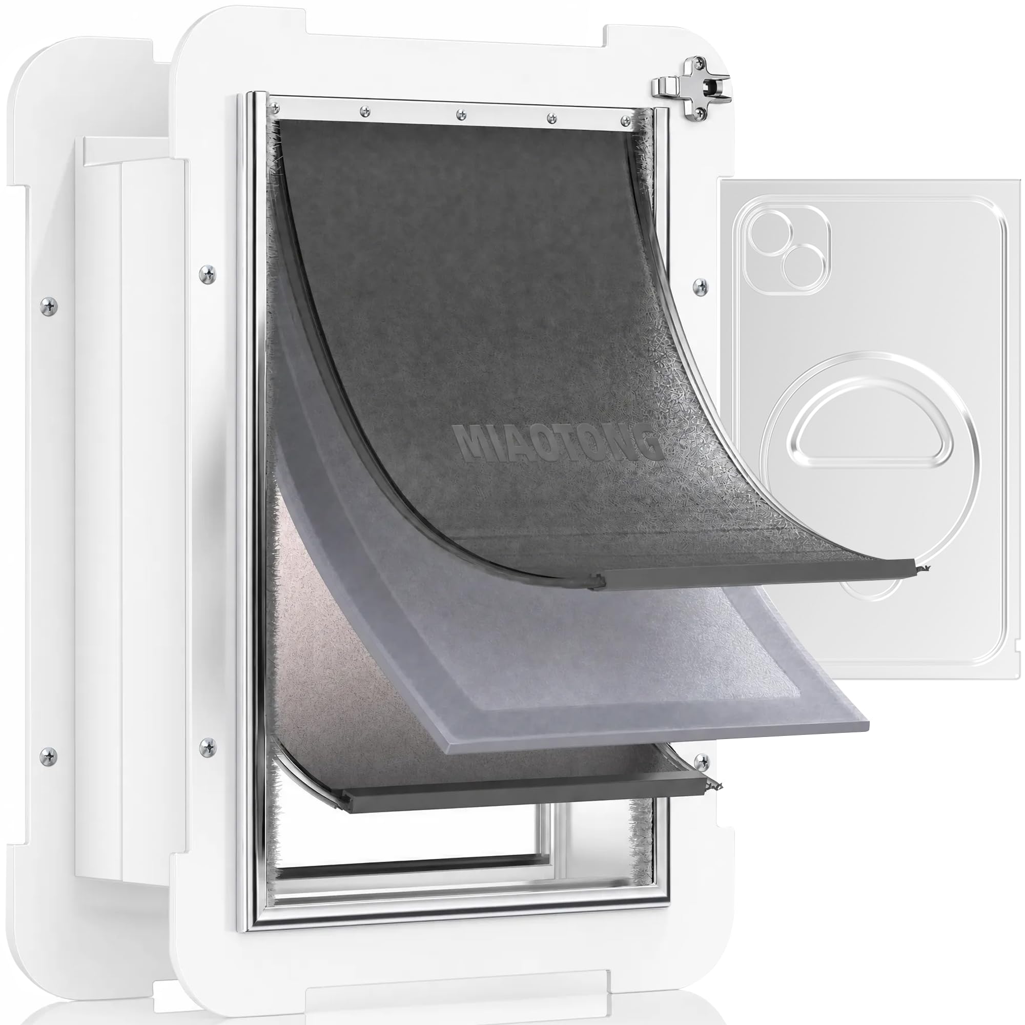 doggybug 12/2までお取り置き Amazon.com : MIAOTONG Steel Dog Door for Wall, 3-Flap, Sturdy and