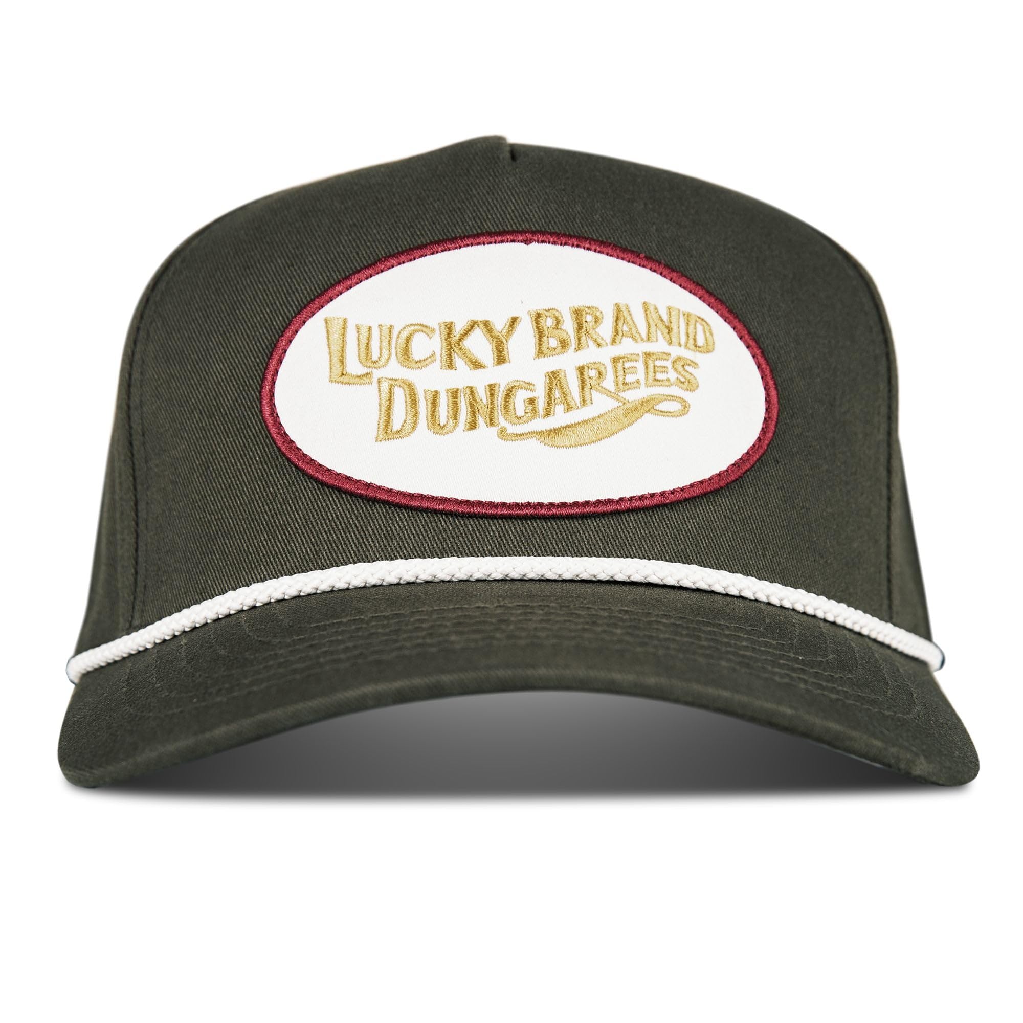 Lucky Brand Snapback Hat Adjustable Baseball Cap Retro American Heritage 5 Panel Design Cotton Canvas