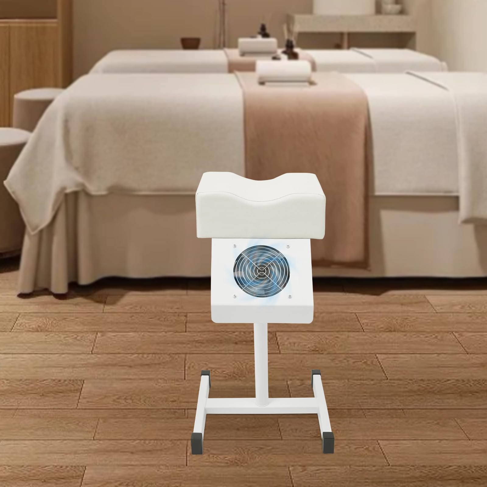 Sedia per pedicure mobile con aspirazione e supporto per gambe, bianco, ergonomico, per salone e spa
