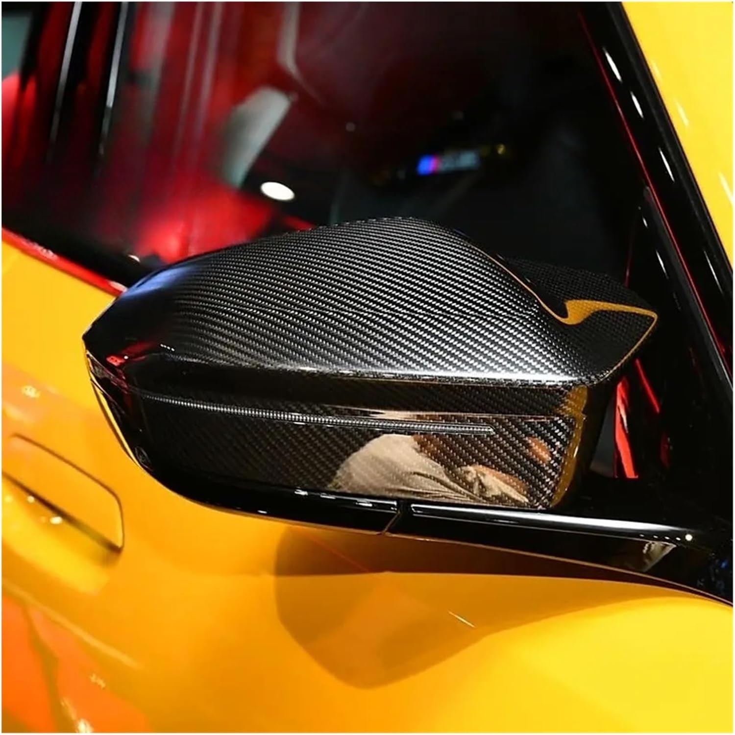 Dry Carbon Fiber Rearview Mirror Cover 2 Pcs/Set Compatible For BMW 5 Serise G60 G68 2024+ Car Body Kits ABS Mirror Shell Decoration Trim(M-3)