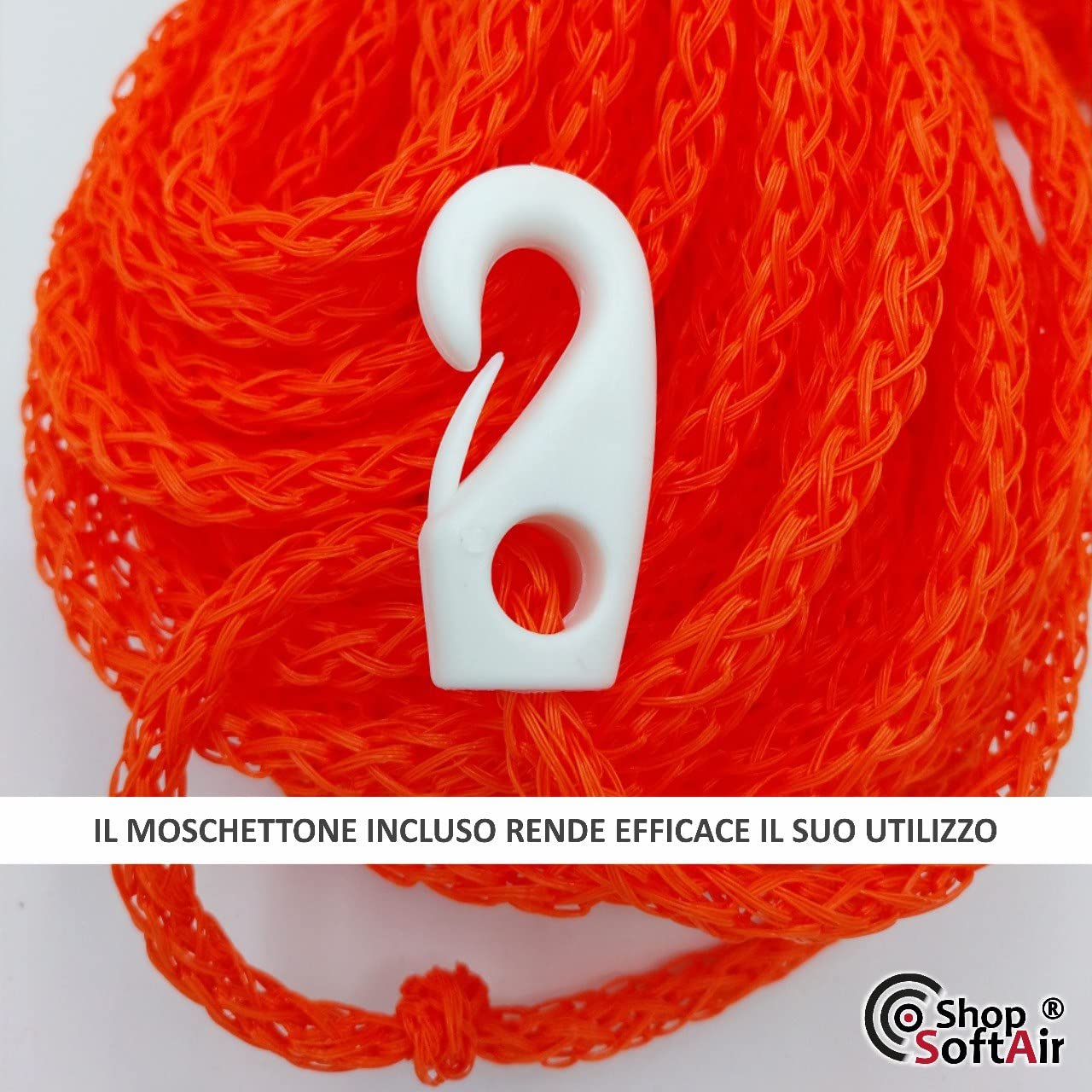 Cima Treccia Galleggiante 6mm da 30 Metri con Moschettone Arancione per Salvagente Anulare Omologata