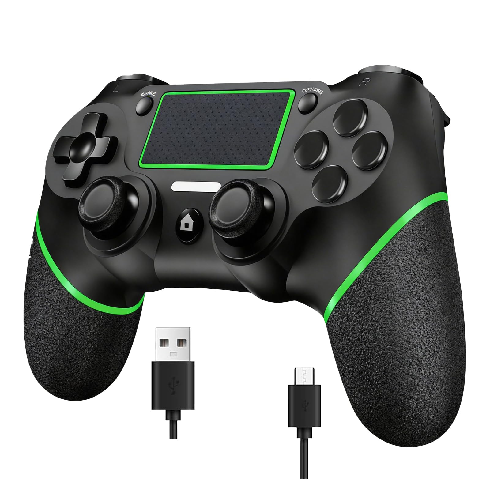 Photo 1 of Wireless Controller for Ps4 Controller Compatible with PS4/Slim/Pro/Windows PC,with Touchpad/Vibration/Built-in Speaker&3.5mm Headphone Jack/Six-axis Motion Control/USB-C Charging Cable,Black Green