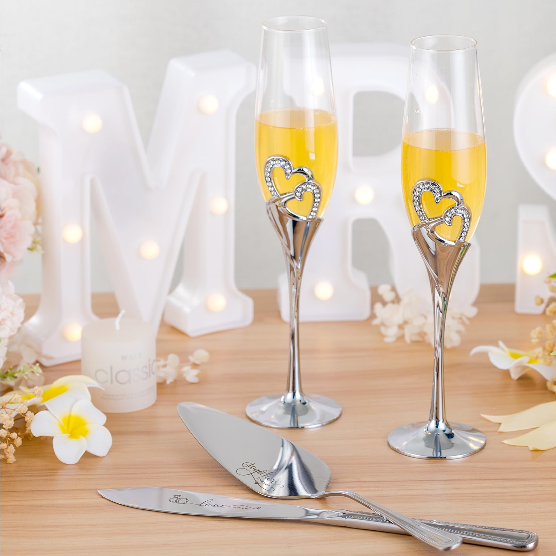 Wedding Cake Knife Set - Champagne Flutes Gift -3 Wedding Cake Knife Set - Champagne Flutes Gift -3