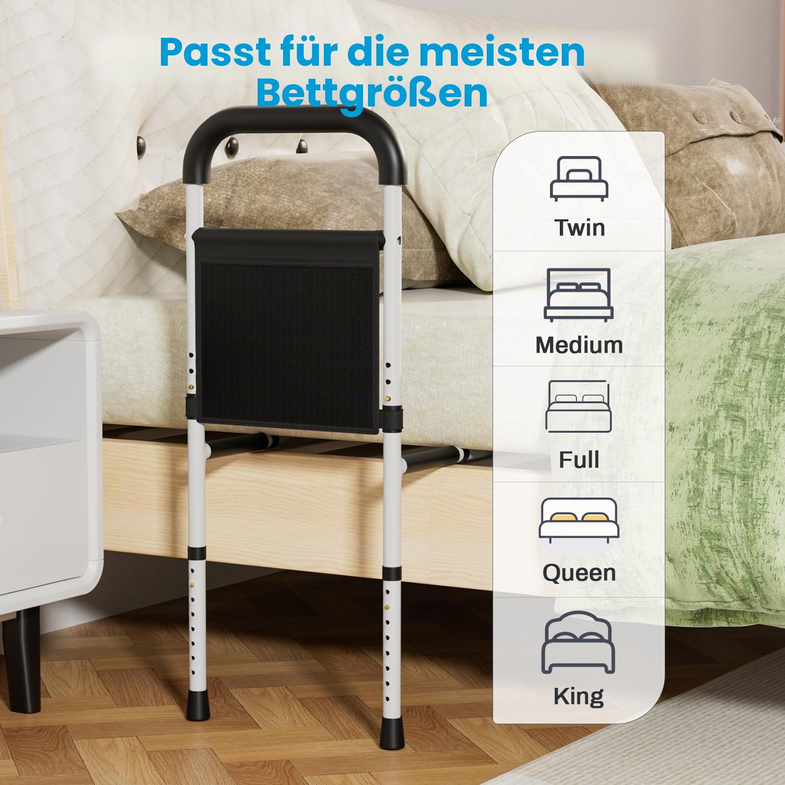 LIFERUN Bett Aufstehhilfe für Senioren, Höhenverstellbarer Haltegriff