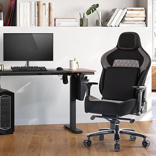 Miniatura 10 de Silla de juegos grande y alta, silla de juegos de 440 libras con reposabrazos abatibles 6D, silla ergonómica para juegos para personas pesadas,