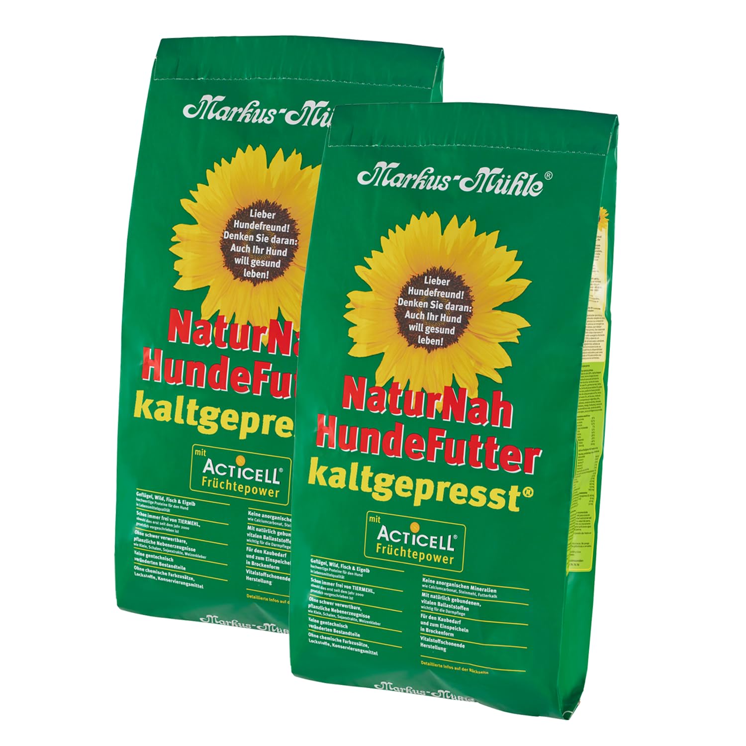 Markus Mühle - Trockenfutter „NaturNah“, für Hunde, hergestellt mit sorgfältig ausgewählten, natürlichen Inhaltsstoffen, 2 x 15 kg