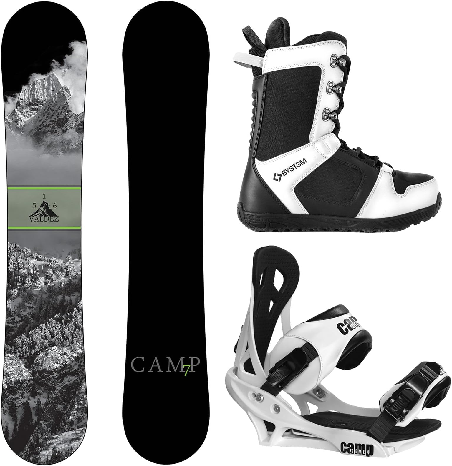 Valdez Snowboard Summit Bindings & APX Boots Men's Complete Snowboard Package