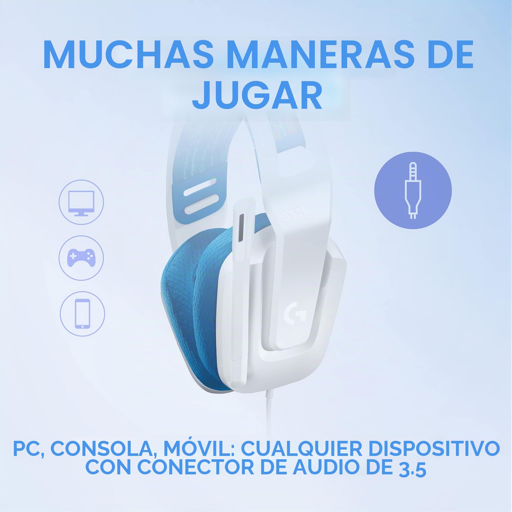 Logitech G335 Auriculares con Cable para Gaming, Micrófono Volteable & 203 LIGHTSYNC Ratón USB Gaming con Iluminación RGB Personalizable