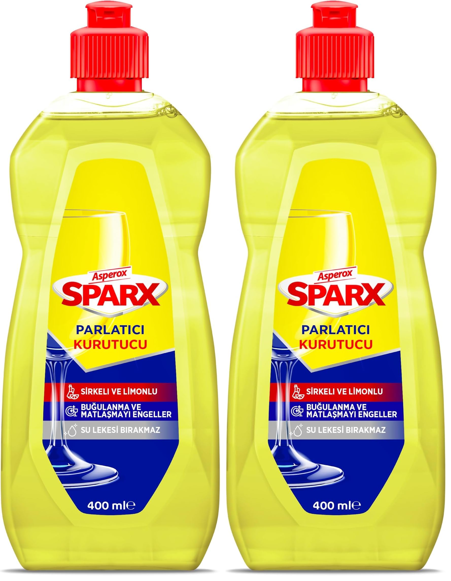 Asperox Sparx Bulaşık Makinesi Parlatıcı & Kurutucu Sirkeli ve Limonlu 400 ml (2 paketi)