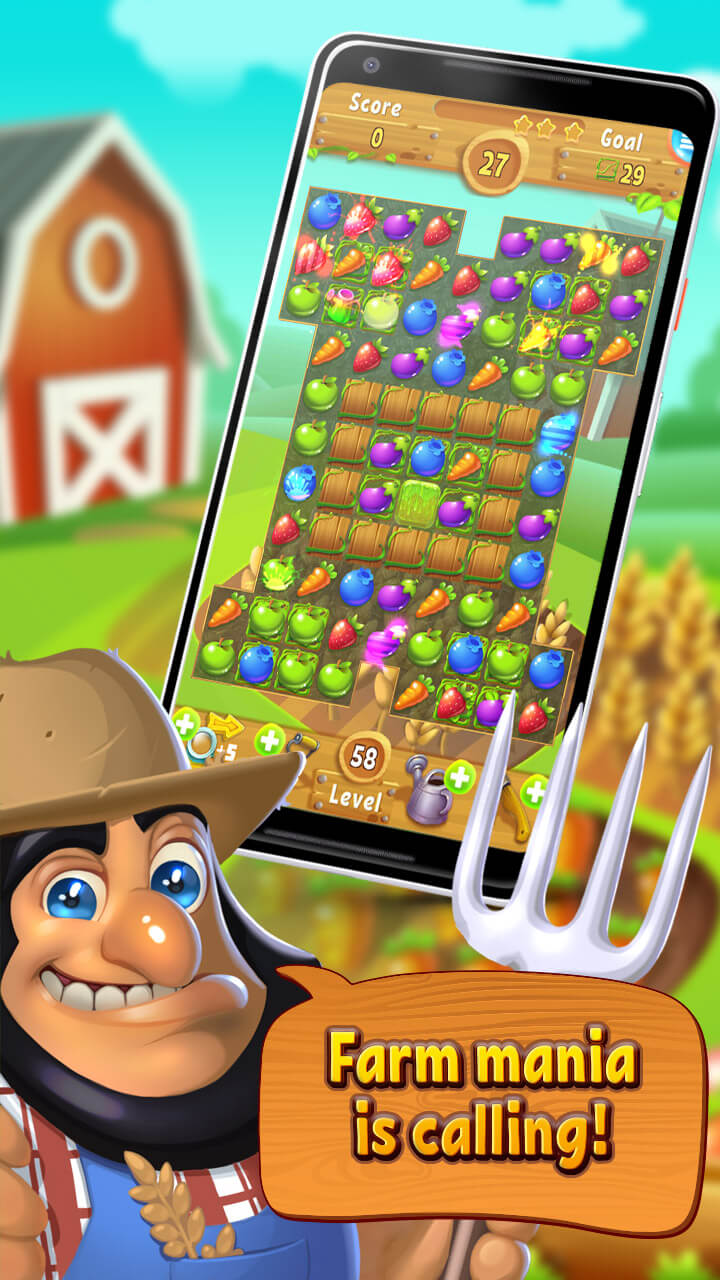 農園と庭：ハーベストマニアフルーツマッチ3ゲームAmazonアプリストアのアプリ